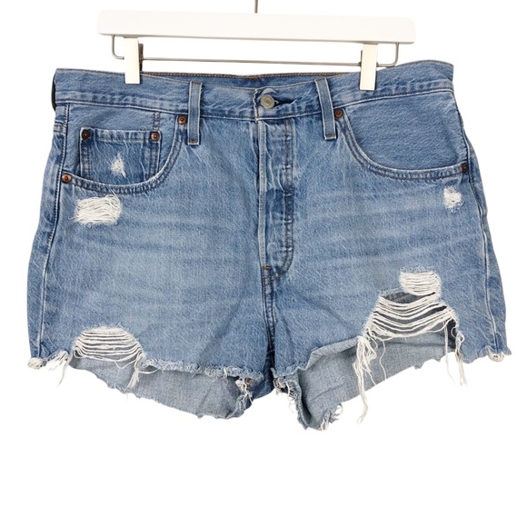 Levi's Pants - Levi's 501 Button Fly Distressed Jean Shorts